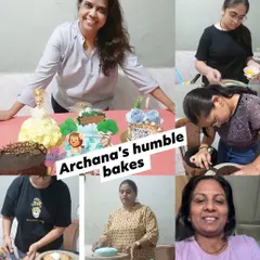 This collage captures the spirit of my workshop: me guiding students, everyone getting hands-on experience, and the amazing final cakes we create together.