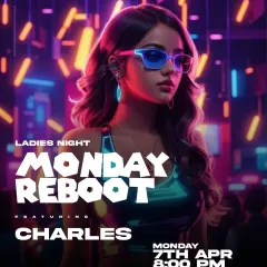 Flyer for my 'Monday Reboot' ladies' night residency at G Street. I specialize in Bollywood and Punjabi beats to start the week right.