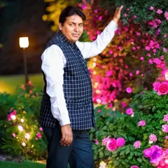 A photo from a shoot amidst beautiful flowers. Magic, like nature, is full of beauty and wonder, and I try to capture that feeling in my shows.