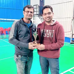 Our adult academy members Subodh Kumar and Ashish Saxena with their Men's Doubles trophy. They were the title winners at the Annual EngageXperience Fest, a great performance to end the year.