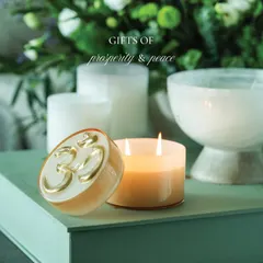 Bask in the serene divinity of my Timeless Grace scented candle, embossed with the powerful ‘Om’ symbol. The pure white alabaster-style vessel holds our stunning Oudh fragrance, making this the perfect gift of prosperity and peace for Diwali.