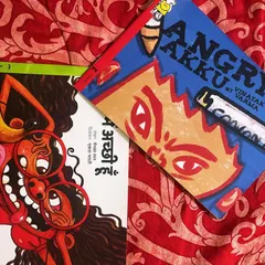 The books 'Angry Akku' and its Hindi version. We use stories like these to help children understand and navigate complex emotions like anger in a healthy way.