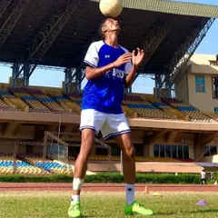 Individual skill is the foundation of a great player. Here, one of our talented athletes, Umesh, practices a balance and control drill, perfecting his touch in a professional stadium environment.