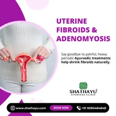Say goodbye to painful, heavy periods caused by uterine fibroids and adenomyosis. This graphic illustrates how my Ayurvedic treatments work to shrink fibroids naturally, offering a non-invasive solution to restore uterine health.