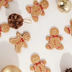 Our limited edition Christmas Gingerbread Cookies, spiced and decorated for the holiday season.