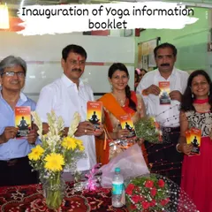 Here we are at the inauguration of a Yoga information booklet. Spreading awareness about traditional wellness practices like Yoga and Ayurveda is a core part of my mission.