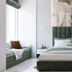 To maximize comfort and utility, I added a cozy window-side seating nook in the master bedroom. It's the perfect spot for reading a book or enjoying a morning cup of tea, with built-in storage underneath.