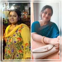 Here is a powerful before and after comparison of a client who committed to her health journey. Over four months, she not only lost significant weight but also discovered a new level of confidence. This is the real reward of building healthy eating habits.