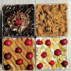 I'm currently obsessed with all things cherry. Here is my new collection of Cherry Dessert Tubs, featuring four unique creations: Chocolate Cherry Cheesecake, Black Forest Tres Leches, Cherry Almond Tiramisu, and Cherry Almond Tres Leches.