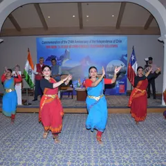 My disciples performing the piece I choreographed for the Chilean National Day. The performance was a fusion of Indian and Chilean cultural motifs, celebrating the friendship between our nations.