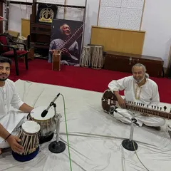 A blessed recording session at All India Radio, Akashwani Bhawan. Here I am providing tabla accompaniment for the gifted sitar player, Shri Prasenjit Ray Ji. These professional recordings for broadcast are a core part of my work as a session artist.