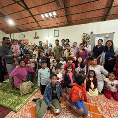 A happy group photo after a successful storytelling show at Kathalaya. This is our community, a wonderful mix of young and old, all connected by the magic of a shared story.