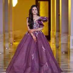 Feeling like a princess for her engagement. This client wanted a grand, fairytale look, and this gorgeous purple ball gown was the perfect match for her glamorous makeup.
