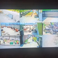 This monitor displays feeds from an outdoor system, covering a large yard, parking area, and building entrances. We ensure your system provides a complete view of your property's exterior.