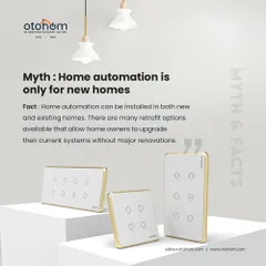 This image debunks the myth that smart homes are only for new construction. Our elegant smart switches are designed to be retrofitted, making automation accessible for any home.