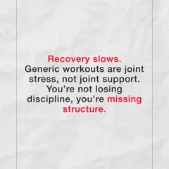 If you feel like you're losing discipline, I can tell you that's not it. You're missing structure. Generic workouts create joint stress, not support, and as recovery slows with age, a smarter approach is necessary.
