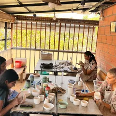 A proud and happy moment watching my students glazing their beautiful creations. My bright and airy studio is the perfect place to learn and grow on your pottery journey.