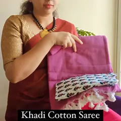 Our ever-popular Khadi Cotton Saree, as featured in our sale. It's a must-have for its comfort and versatility.