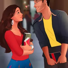 A full illustration of the iconic library scene from the movie '2 States'. This piece captures the sweet beginning of a college romance, a theme I love to explore in my couple art.