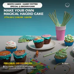 Make your own magical Hagrid cake! This Harry Potter-themed bento cake workshop is a super fun and tasty activity for young fans aged 6 and up.