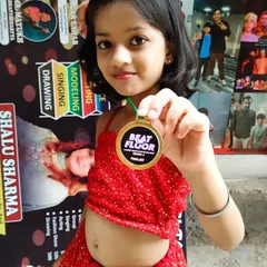 This little star became a finalist at the "Beat on the Floor" competition! We work hard to build confidence for solo performances, and her dedication really paid off.