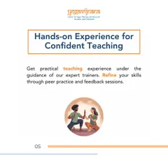 We focus on providing hands-on experience to build your teaching confidence. The course includes practical teaching sessions with peer feedback, all under the guidance of our expert trainers, to help you refine your instructional skills.