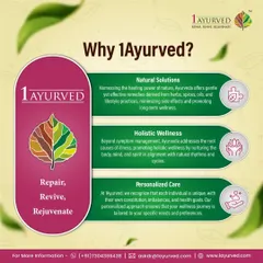 Why choose 1Ayurved? We offer natural solutions derived from herbs and lifestyle practices, a holistic approach that addresses the root cause of illness, and personalized care tailored to your unique constitution and health goals.