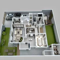 This 3D floor plan exemplifies our commitment to thoughtful planning. It integrates private zones, open living spaces, natural light corridors, and landscaped transitions for a seamless living experience.