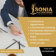 From the initial stages of drafting contracts and agreements to the difficult process of partnership dissolution, I provide expert legal guidance. I also represent clients in matters concerning commercial licensing, POSH compliance, and antitrust law to safeguard your business operations.