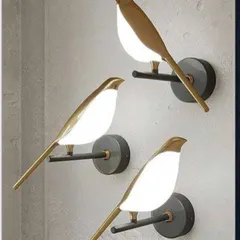 A set of three artistic bird-shaped wall sconces. These fixtures add a touch of nature-inspired elegance and whimsy to your walls.