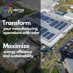 We help transform manufacturing operations by integrating solar power solutions. This image shows a typical industrial rooftop installation, designed to maximize energy efficiency, reduce operational costs, and advance sustainability goals for the facility.