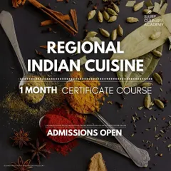 Admissions are open for our journey through India's rich culinary tapestry. This poster highlights the core of our Indian cuisine course, focusing on spices.