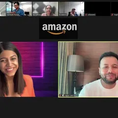 Hosting a virtual event for Team Amazon with comedians Sapan Verma and Harper Rose. Even through a screen, my job is to bring energy, facilitate conversations, and make sure everyone feels connected.