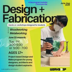 Our Design and Fabrication program is built for students and young designers. These project-based modules in woodworking and metalworking help build portfolio-ready skills.