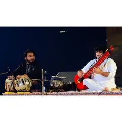 A moment of musical dialogue with the phenomenal maestro Pandit Niladri Kumar ji during a concert in Bhuvneshwar. Performing with him on his electric Zitar is always an exploration of how traditional tabla can blend with contemporary sounds.