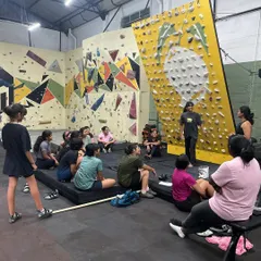 Our Bangalore crew getting briefed at the start of a session at Mud and Mettle. We always begin with the essentials: warming up, safety checks, and setting intentions for the day.