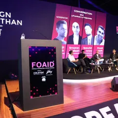 A wider view of the "Design Manthan" stage at FOAID. Engaging in conversations like these is crucial for the evolution of our practice and the architectural industry as a whole.