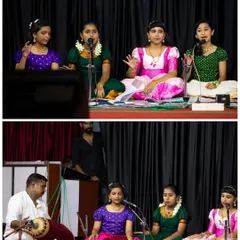 From practice sessions to the main stage, our students learn to coordinate with each other and the accompanying artists. This image captures our young singers performing a piece together with focus and unity.