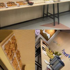 A live breakfast buffet we set up for a corporate client. The spread includes a variety of pastries, sandwiches, and fresh fruits to start the day right.