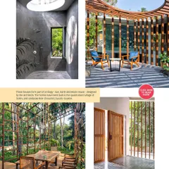 A feature on our trilogy of homes: the Sun, Earth, and Moon Houses. The article highlights the unique design elements of each, from the skylit bathroom of the Moon House to the screened outdoor spaces of the Earth House.