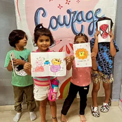 A simple art class activity: creating beautiful, handmade birthday cards for a friend. It's a sweet way for kids to express their love and creativity.