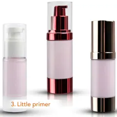 To create a smooth surface and help your makeup last longer, apply a small amount of primer. This step helps to fill in fine lines and pores for an even base.