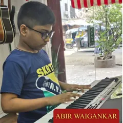 Abir Waigankar practices on the electronic keyboard for his Grade 3 exam. We offer lessons for both classical piano and contemporary electronic keyboard styles.