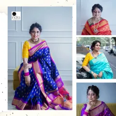 A collage showcasing the versatility of Paithani sarees from a recent brand collaboration. We explored different looks, from elegant indoor portraits to casual outdoor shots, proving how traditional wear can be styled for the modern woman. This is how I help brands tell their product's story.