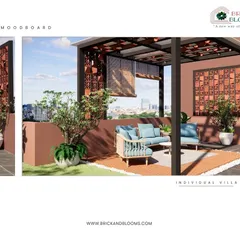 Our design for this terrace uses terracotta screens and planters to create zones and add a warm, earthy feel. The space is designed to be both beautiful and functional, with ample seating for guests.