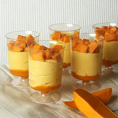 When mangoes are in season, my mango mousse is a must-try. It's crafted with the freshest, sweetest mangoes for a taste of pure tropical bliss in a cup.