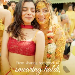 A heartfelt moment between the bride and her best friend during the Haldi ceremony. These are the unscripted, emotional moments that I strive to create space for.