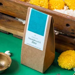 This is my Sandalwood & Mint incense cone, nestled in a traditional brass burner. Each of my cones is non-toxic and scented with calming aromas inspired by nature, perfect for a quick refresh of your space.