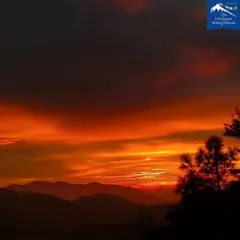 The sky puts on a show every evening. A spectacular sunset over the Kumaon hills, a perfect moment for quiet reflection after a day of writing and learning.