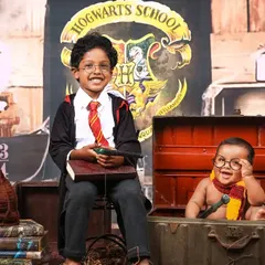 Bringing a little magic to the studio with a fun Harry Potter themed photoshoot for these two brothers. I love working with you to create custom themes that reflect your family's personality, from the costumes to the props.